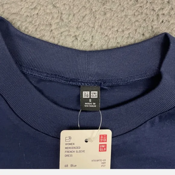 Uniqlo Blue Mercerized French Sleeves Dress - Picture 5 of 7